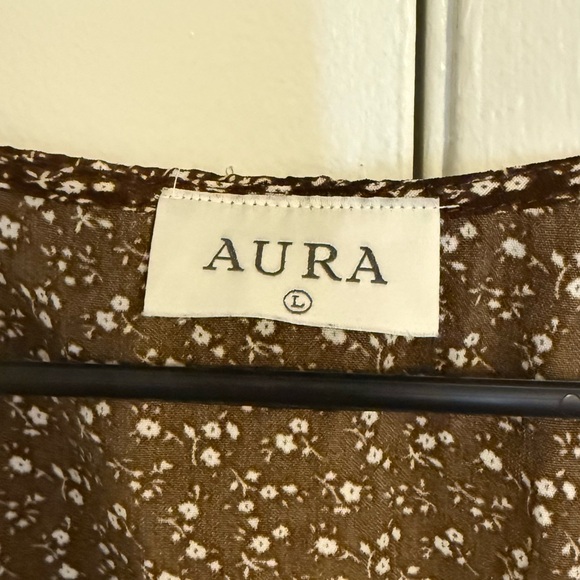 Aura Brown Floral Button-front Sundress - Picture 2 of 8